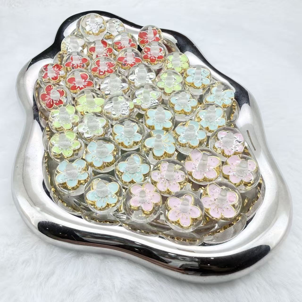 【SHOVEL-SHOVEL】【S32】Metal Flower Resin Bead - TikTok Live Opening