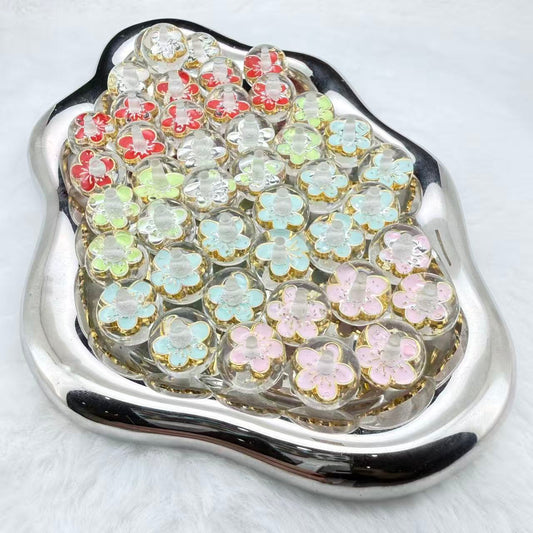 【SHOVEL-SHOVEL】【S32】Metal Flower Resin Bead - TikTok Live Opening