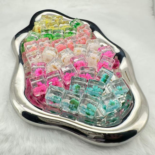【SHOVEL-SHOVEL】【S53】Floral Glass Cube Dangling - TikTok Live Opening