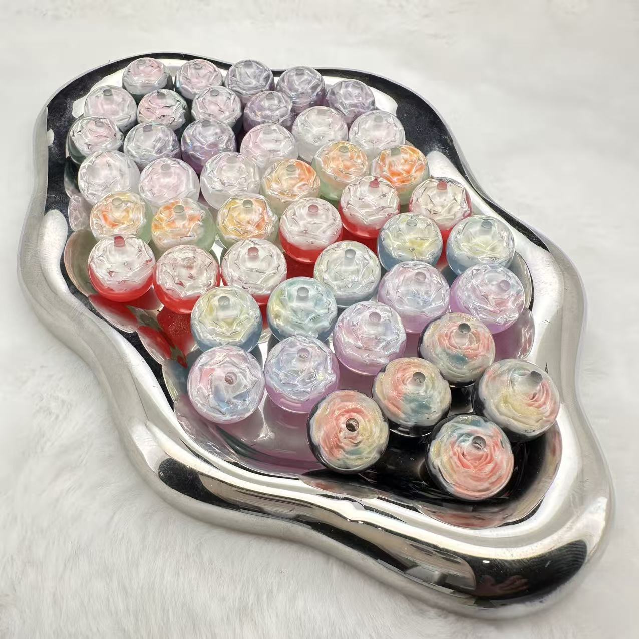 【SHOVEL-SHOVEL】【S07】Color Changing Roses Gleamy Resin Beads For Keychain/Pen - TikTok Live Opening