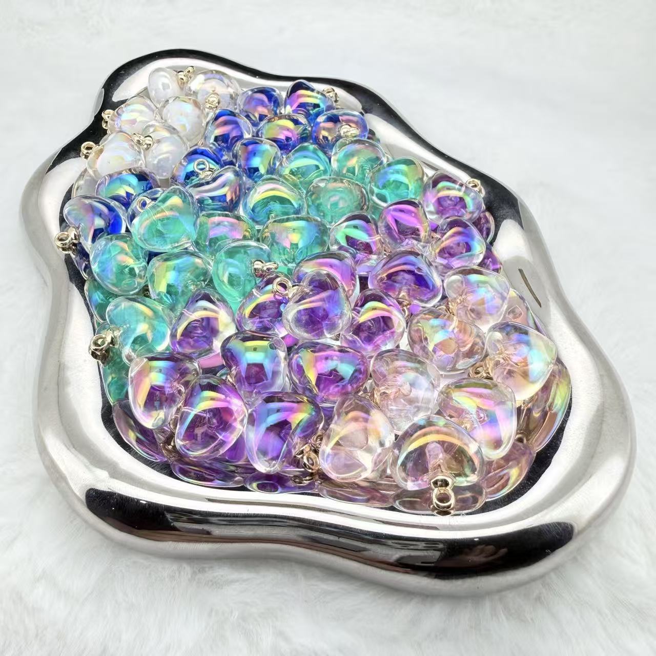 【Pre】【SHOVEL-SHOVEL】【S31】Iridescent Heart Dangling Acrylic Bead - TikTok Live Opening