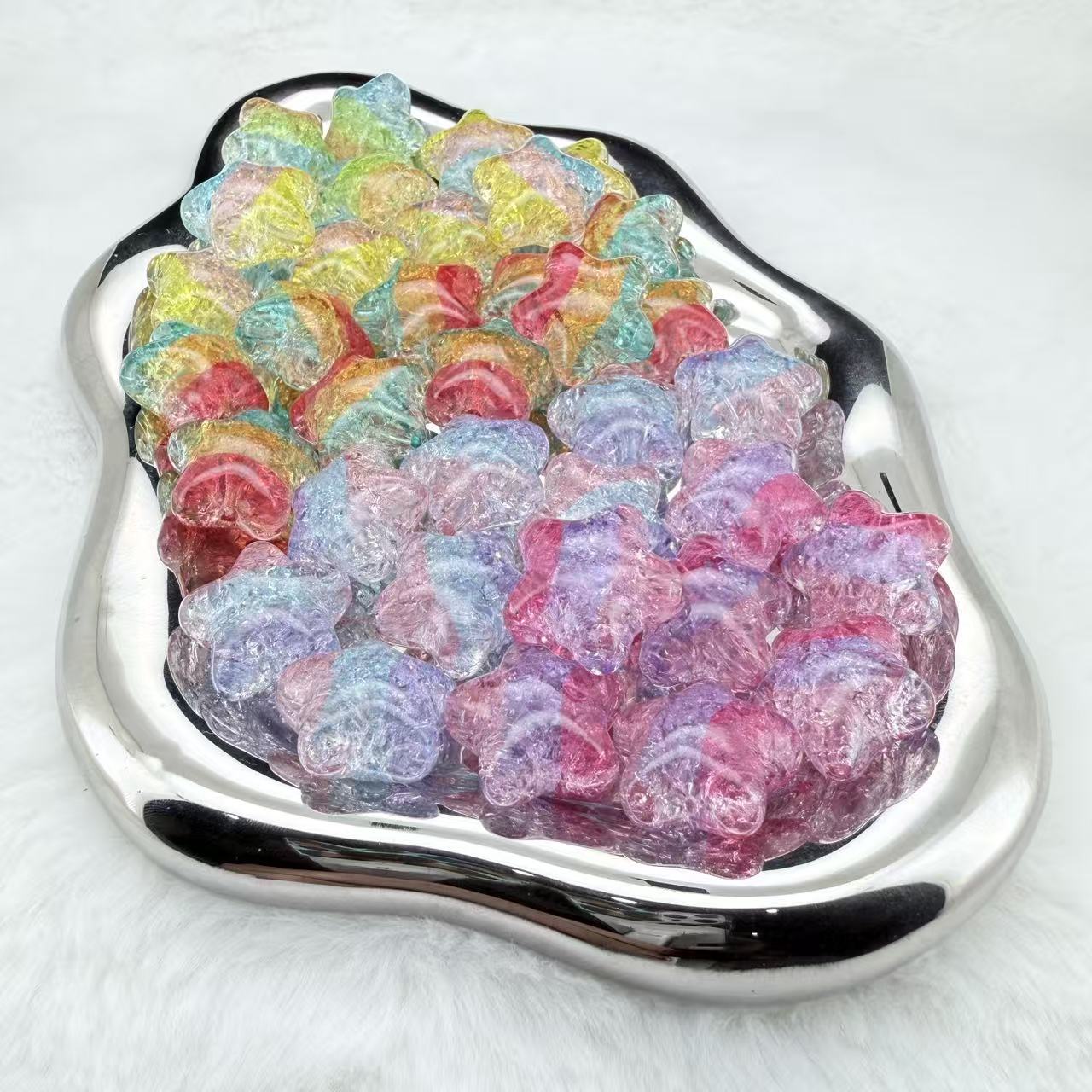 【Pre】【SHOVEL-SHOVEL】【S27】Ice Crackle Rainbow Star Acrylic Beads - TikTok Live Opening
