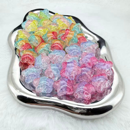 【Pre】【SHOVEL-SHOVEL】【S27】Ice Crackle Rainbow Star Acrylic Beads - TikTok Live Opening