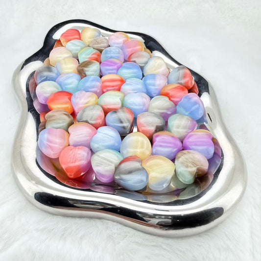 【SHOVEL-SHOVEL】【S21】Stitching Color Love Heart Resin Beads - TikTok Live Opening